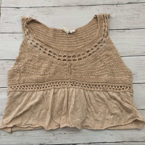 Anthropologie Crochet knit boho bohemian crop top - Picture 1 of 3
